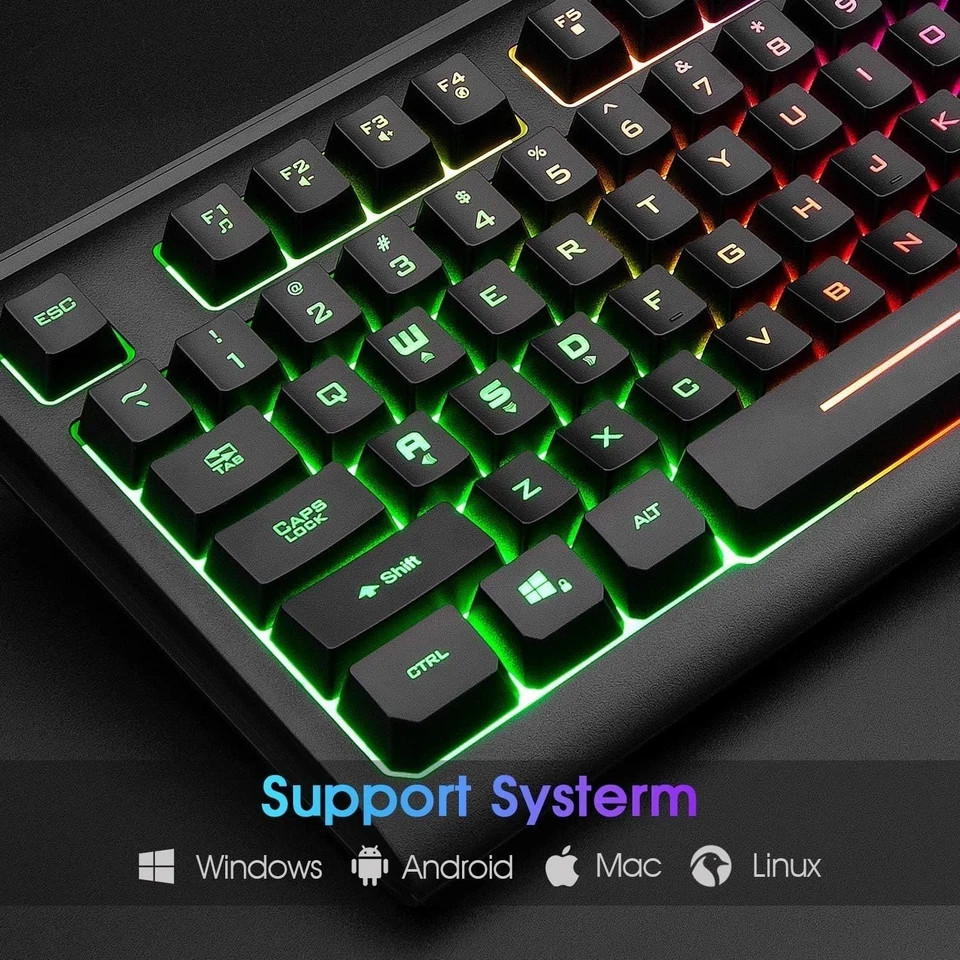 Large Print Backlit Keyboard 104 Keys Wired USB Lighted Computer ...