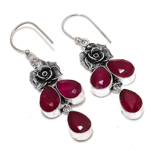 Silvego Set di gioielli da donna in argento sterling 925 con fiori di vero topazio blu (Argento 925