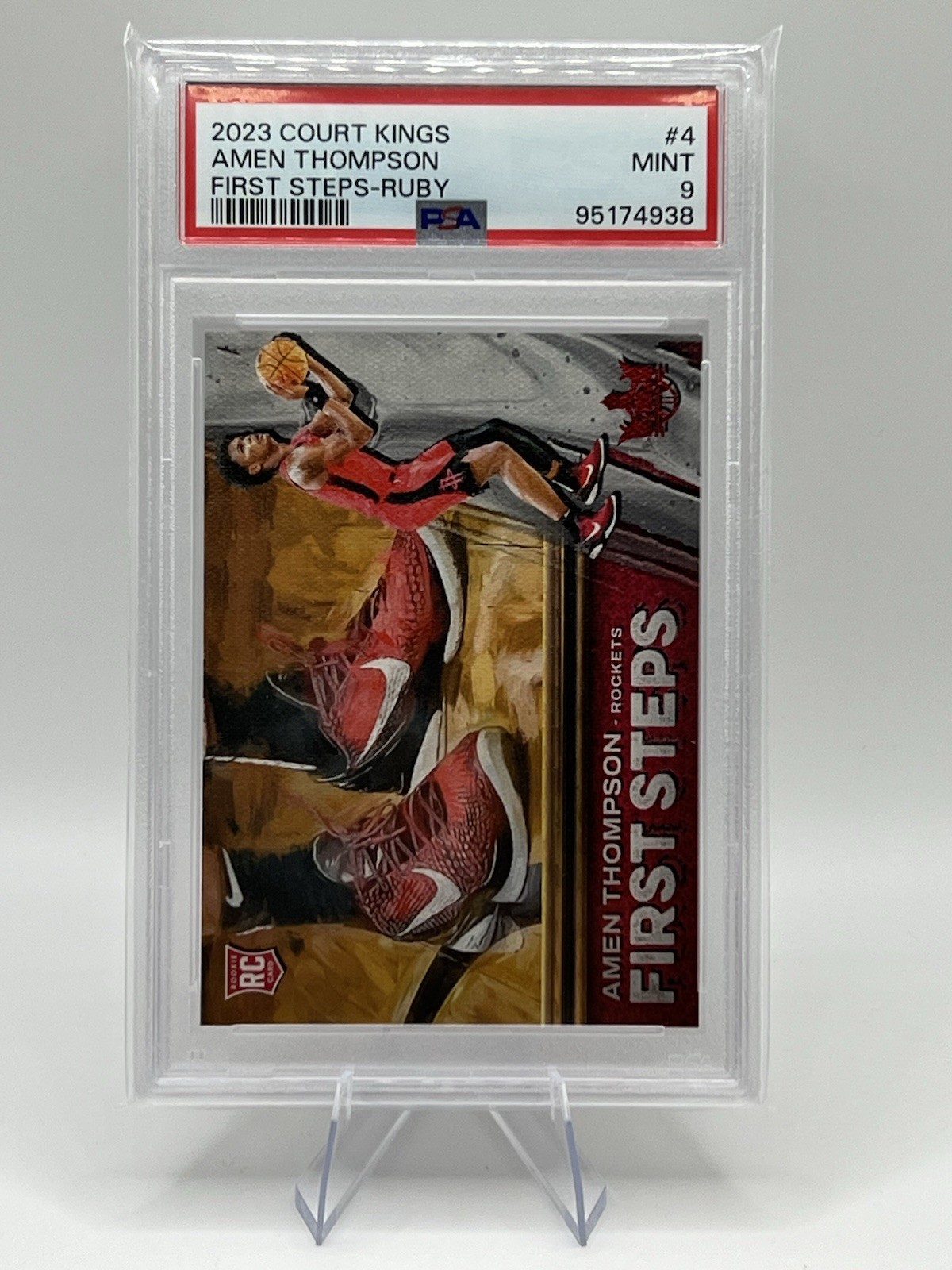 2023-24 Panini Court Kings First Steps Amen Thompson #4 Ruby /149 (RC)