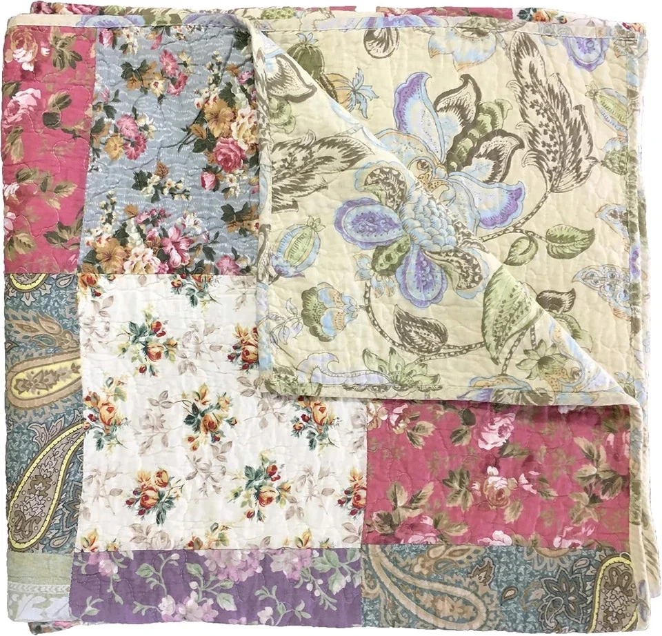 Blooming Prairie Quilted Patchwork Throw - Image 3 of 4