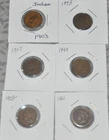 1866 1893 1899 1902 1903 1907  INDIAN CENT LOT OF 6 Circulated