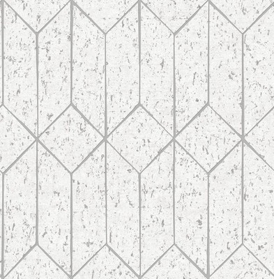 DL26700_Arber Geometric Cubes White and Silver Fine Decor Wallpaper