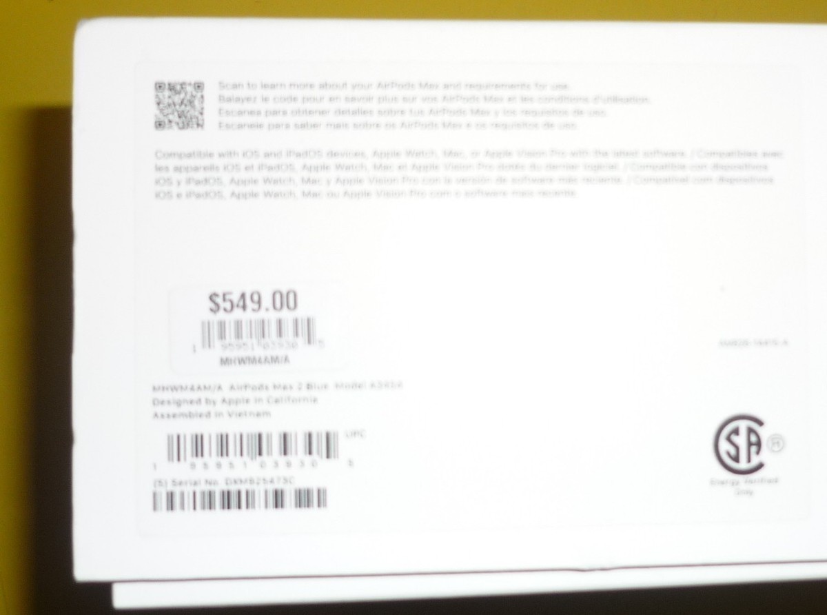 正規品Apple AirPods MAX2Apple保証書あり Apple A3454 AirPods Max 2 Headphones Blue - EMPTY BOX ONLY | eBay