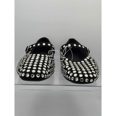 A New Day Issa Black Rhinestone Mary Jane Flats Embellished Buckle Strap