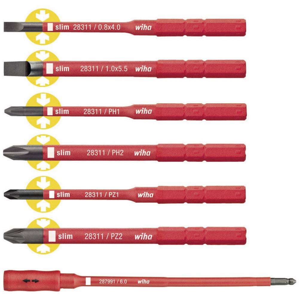 Set slimTorque VDE 7pcs Wiha 36079 pour la rénovation de tableaux électriques
