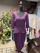 AISIZE Vintage Elegant Purple Dress | Classic Tailored Silhouette