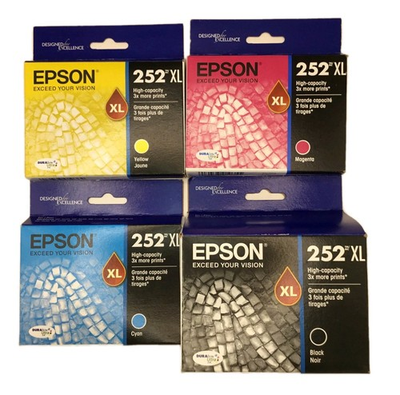 #ad #ad Epson 252XL Black Cyan Magenta Yellow Tri Color Ink Cartridge 4 Pack Exp 6 26 $69.99