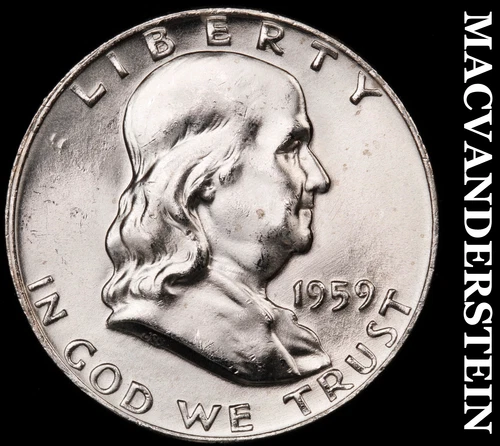 1959-D Silver Franklin Half Dollar - FBL  Choice Gem Brilliant Unc+++  #i823