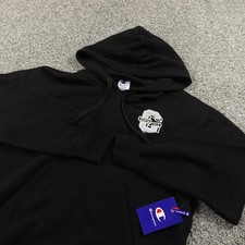 NEW Champion Hoodie Womens L Black Logo Pullover Sweatshirt Athletic Gym Workout