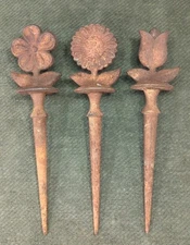 Antique Cast Iron Hose Guide Stakes (3)
