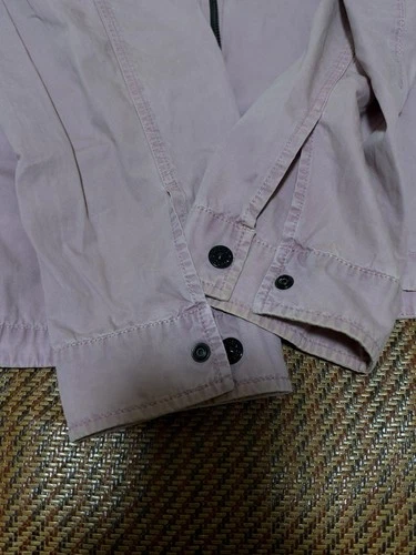 Stone Island Men's Pink Full Zip Cotton Canvas Jacket Compass Logo Patch M image 4