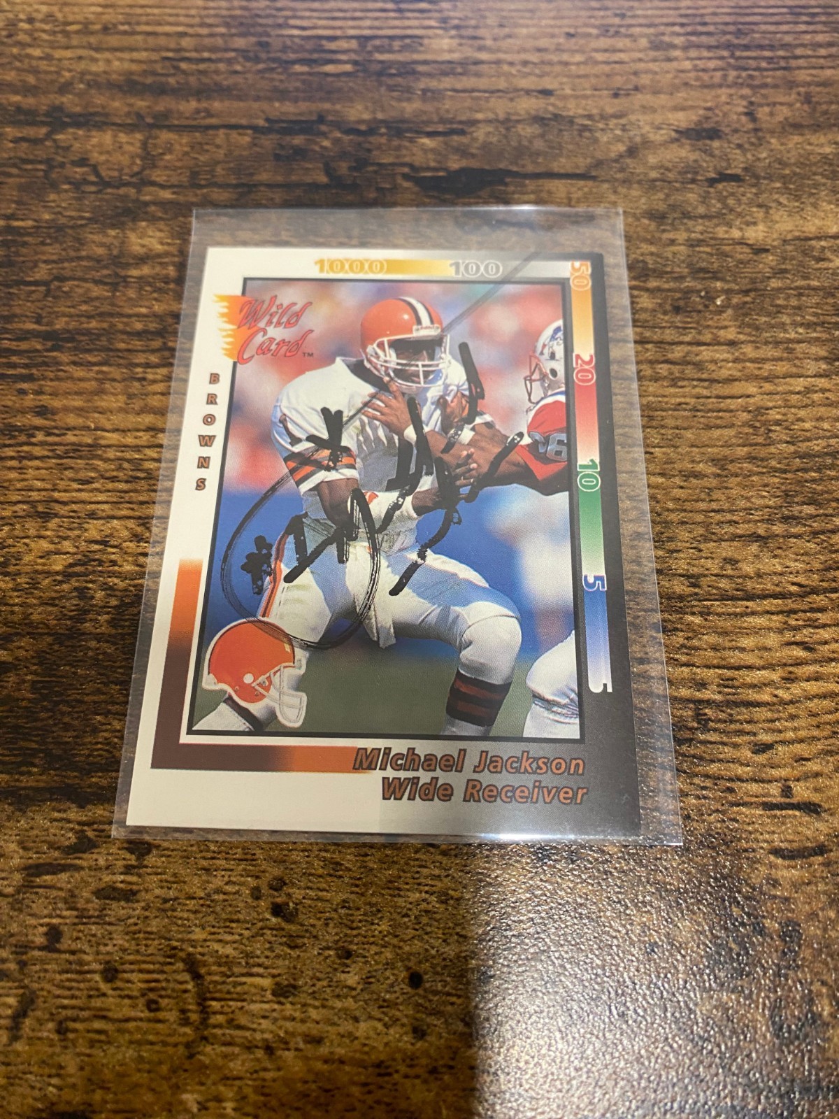 1992 Wild Card Michael Jackson Autograph Auto Cleveland Browns #327 WR