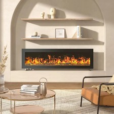 Wall Mount Electric Fireplace with Remote Included 12 Flame Colours 1800W