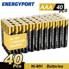 40Pack ENERGYPORT Rechargeable AAA Batteries 1100mAh 1.2V Ni-MH Triple A Battery