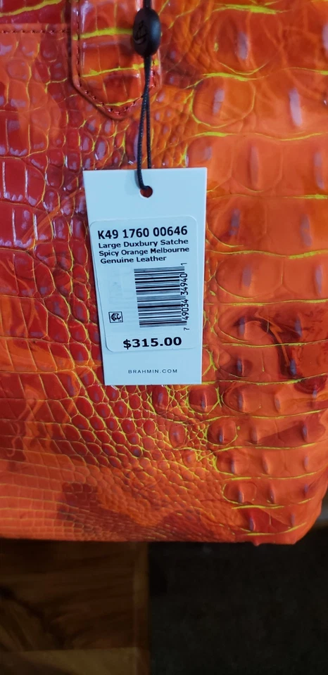 NWT $315 Brahmin Large Duxbury Spicy Orange Melbourne Satchel - Image 2 of 4
