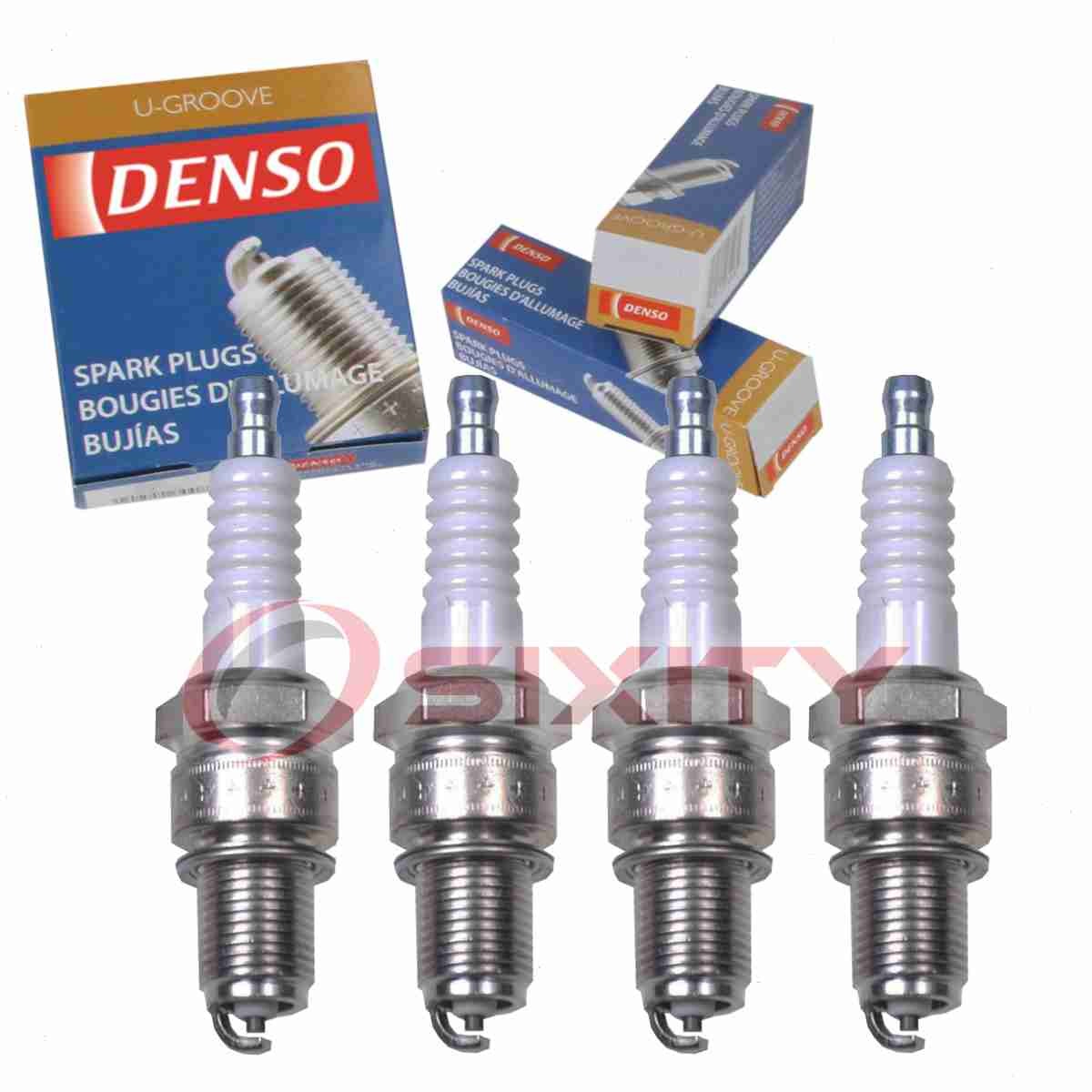 4 pc Denso Standard U-Groove Spark Plugs for 1986-1990 Pontiac Sunbird 1.8L yy