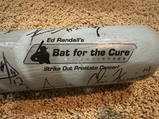 Ed Randall’s Bat For The Cure Strike Out Prostate Cancer Autographed MLB Bat