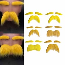 Comfortable Lightweight Yellow Mustache Eyebrows Set for Halloween Fun