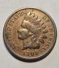 1909 Indian Head Cent 1c Penny, Very Good VG Details, Exact Coin Shown
