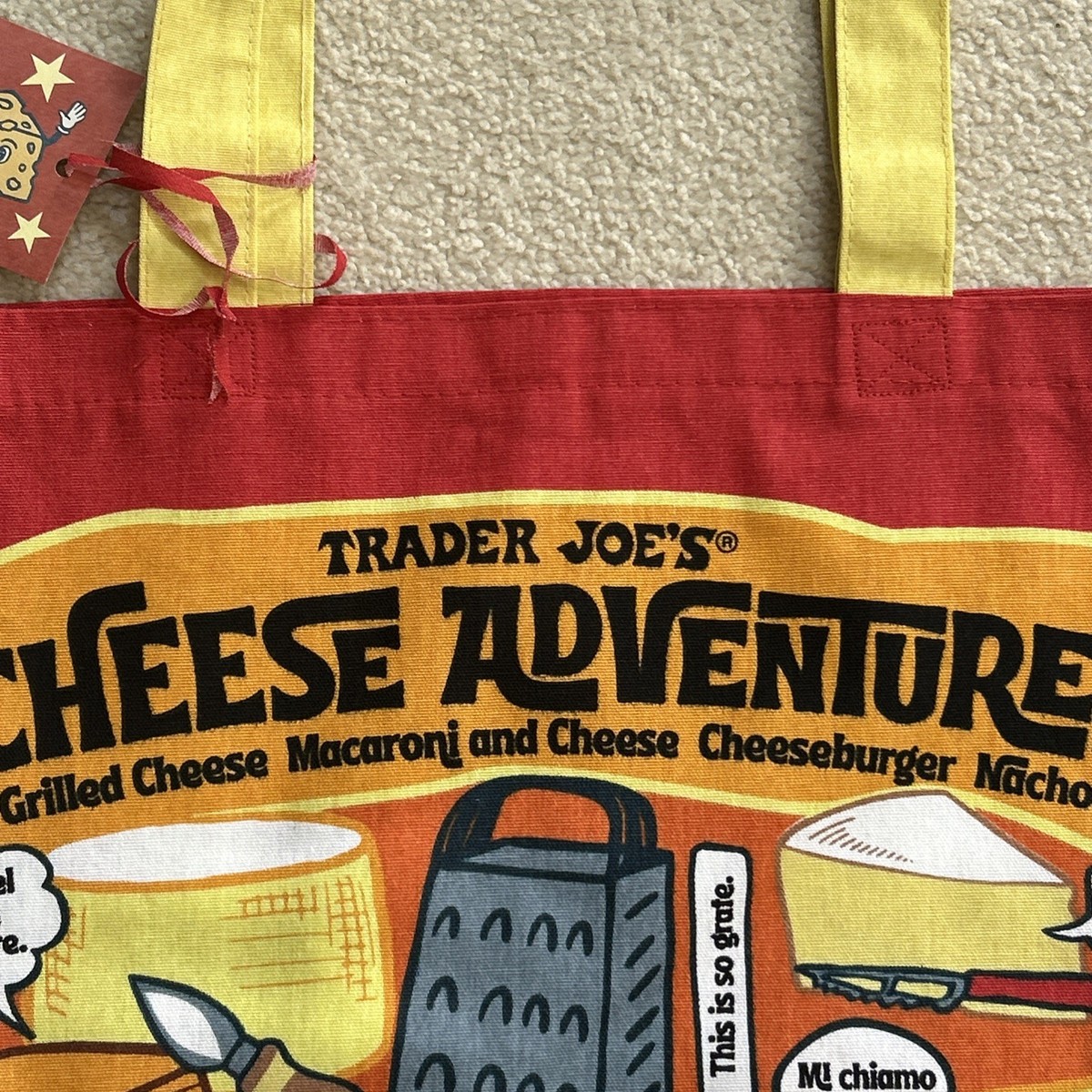 NWT *LIMITED EDITION* CHEESE Trader Joe's Large Tote Bag: WSJ