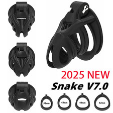 Snake V7.0 EVO 3D Cobra Cages Mamba Male Chastity Device Double-Arc Cuff Ring