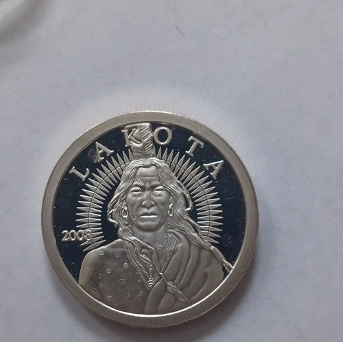 Lakota 1 oz .999 Fine Silver Round 2008 .999 Fineness Silver Bullion Coin