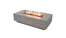 AMS Fireplace - Madison  60" Rectangular Natural Gas Fire Pit Table -Light Gray