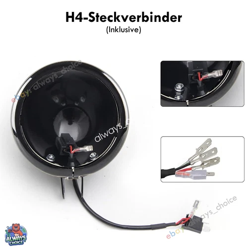 5,75'' Motorrad LED Scheinwerfer Hi/Lo Projektor Glänzend Gehäuse für Harley - Bild 7 von 10