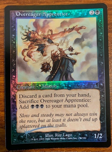 2001 Magic The Gathering Odyssey Foil #154/350 Overeager Apprentice Used