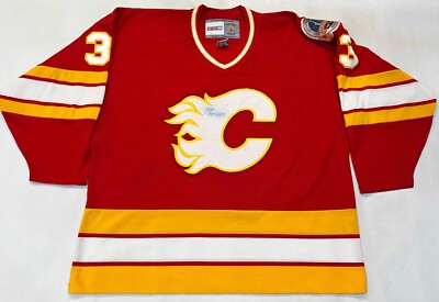 CCM Vintage Calgary Flames ZALAPSKI #33 NHL Hockey Jersey Adult XL