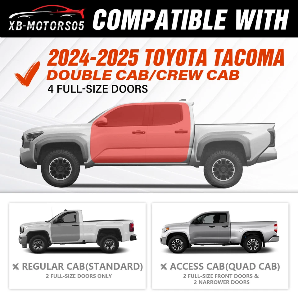 Running Boards Side Steps For 2024-2025 Toyota Tacoma Double Cab & Crew Cab - Изображение 2 из 4