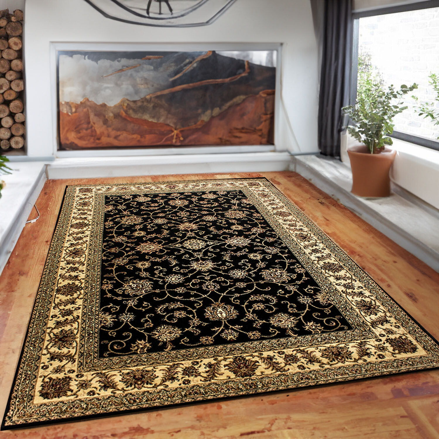 Large Traditional Living Room Rugs Runner Machine Washable Rug Carpet ...
