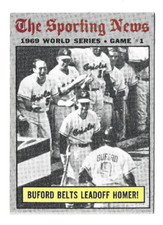 WORLD SERIES GAME 1 1970 Topps Baseball # 305 Buford Belts Leadoff Homer! Ex+ NM