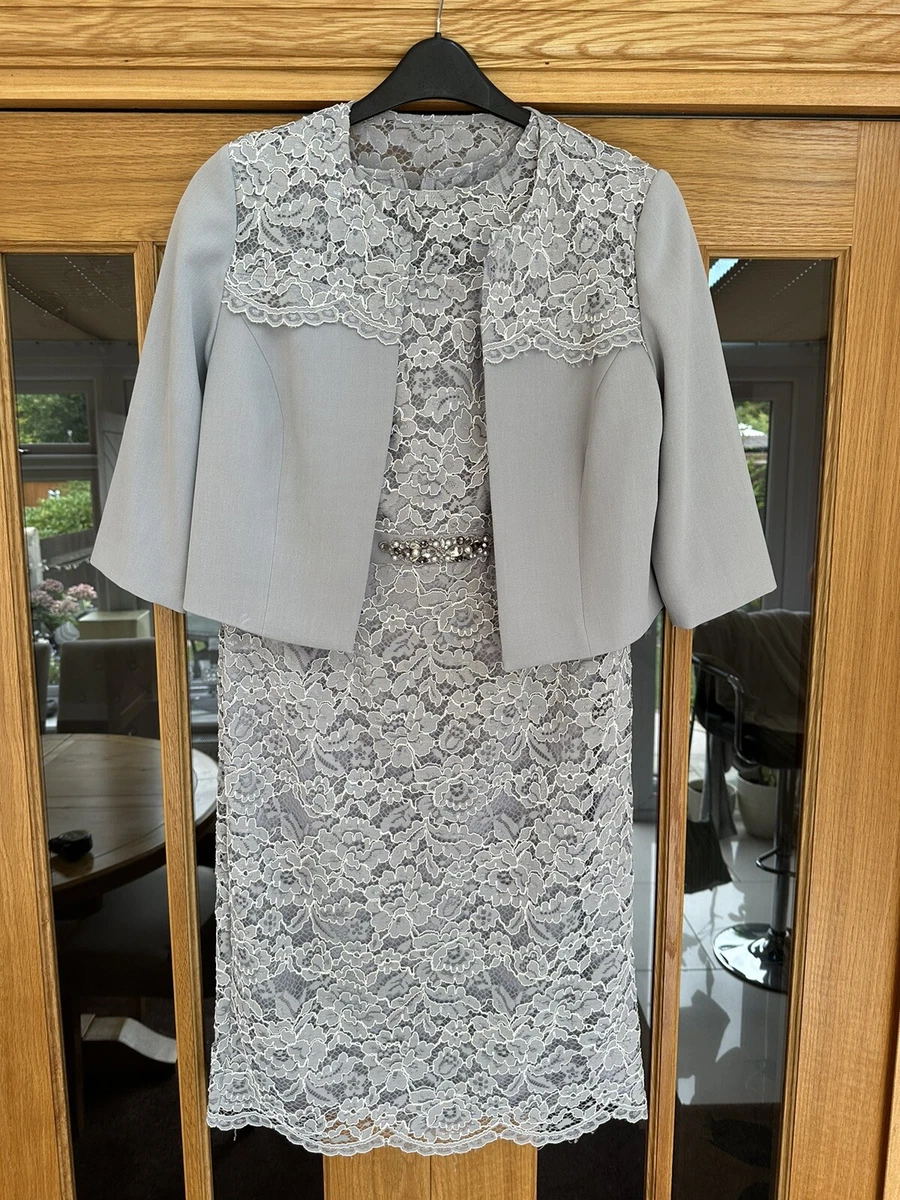 Grey lace dress and jacket clearance