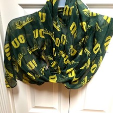 Univ of Oregon Ducks Rectangular Scarf 80 x 20 in Semisheer Green Yellow