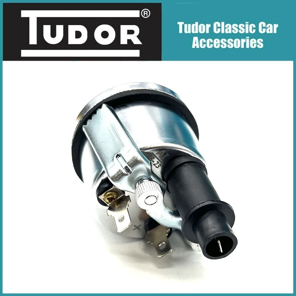 2 英寸模拟都铎 12v 经典汽车时钟仪表黑色 MG、迷你、凯旋等 — 第 2/3 张图片