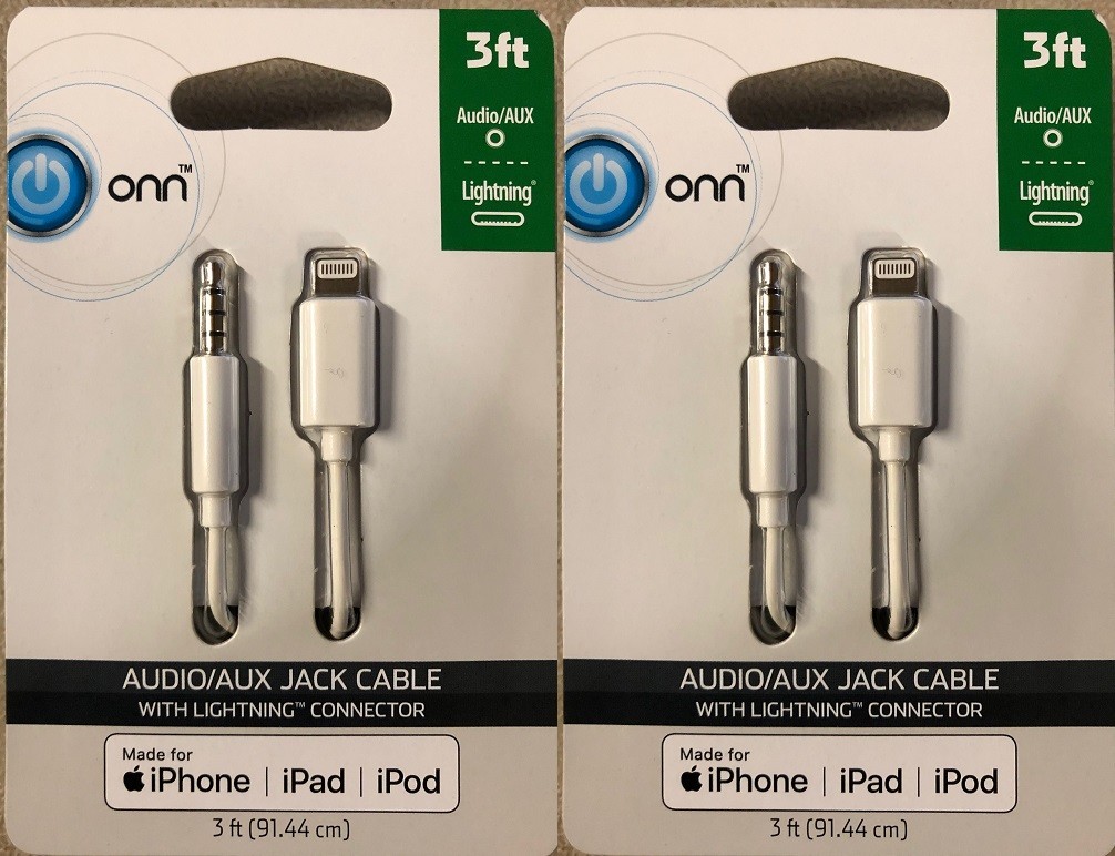 2 Pack 8 Pin to 3.5mm Male AUX Audio Music Car Cord Cable for iPhone iPad iPod eBay