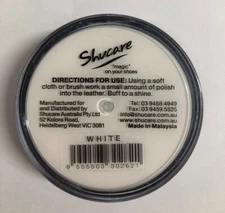 WHITE SHOE POLISH CREAM RESTORE COLOUR TO LEATHER SHOES / BOOTS / BAGS SHUCARE