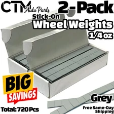 2-Box 1/4oz Grey Balance Wheel Weights Stick-on Adhesive Tape Lead-Free 720 pcs