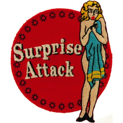 NAVY NOSE ART SURPRISE ATTACK Embroidered Shoulder Patch (3-1/2'') (0506)