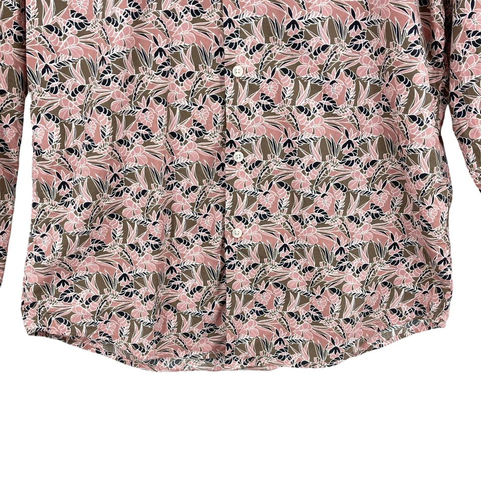 Alfani Shirt Men Small Brown Pink Floral Cotton Slim Fit Long Sleeve Button Down - Image 4 of 4