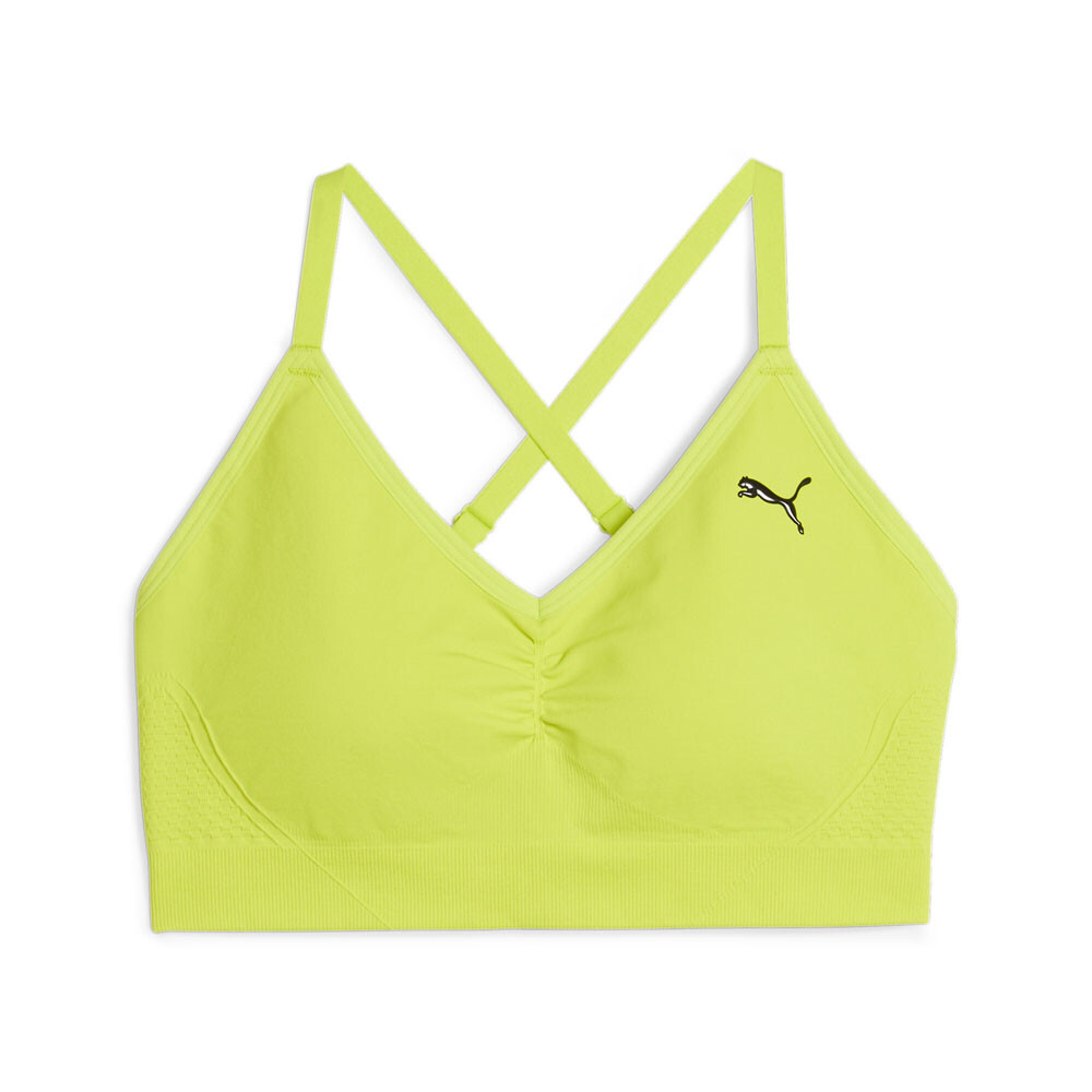 Бесшовный бюстгальтер Puma Move Shapeluxe Женский зеленый повседневный 52436239