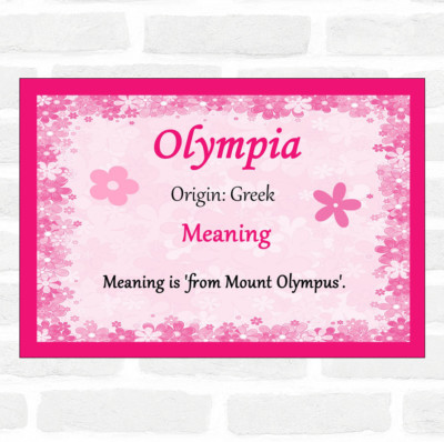 Olympia Namensbedeutung rosa Zertifikat