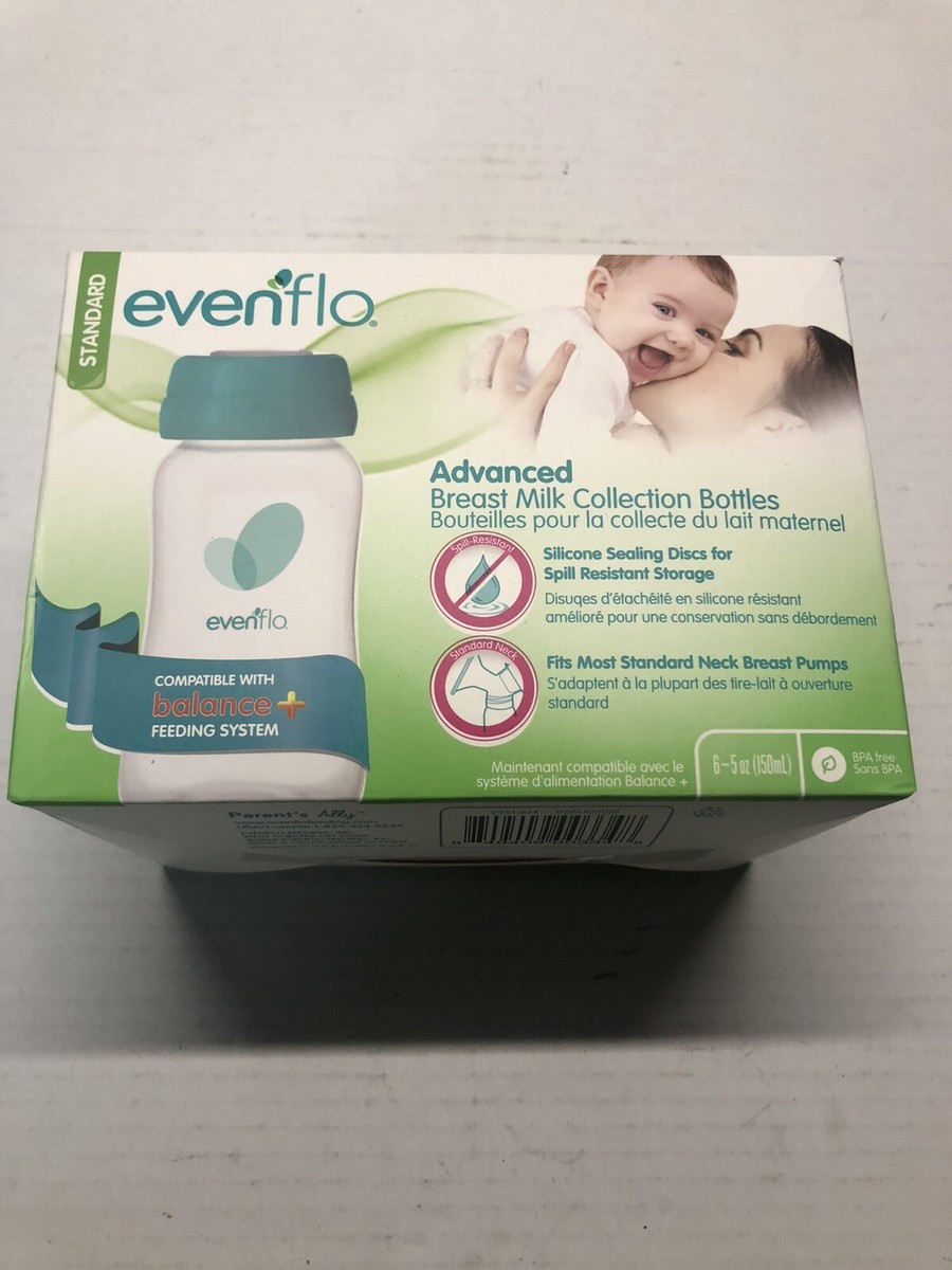 Evenflo Advanced Breast Milk Collection Bottles Open Box Standard Size