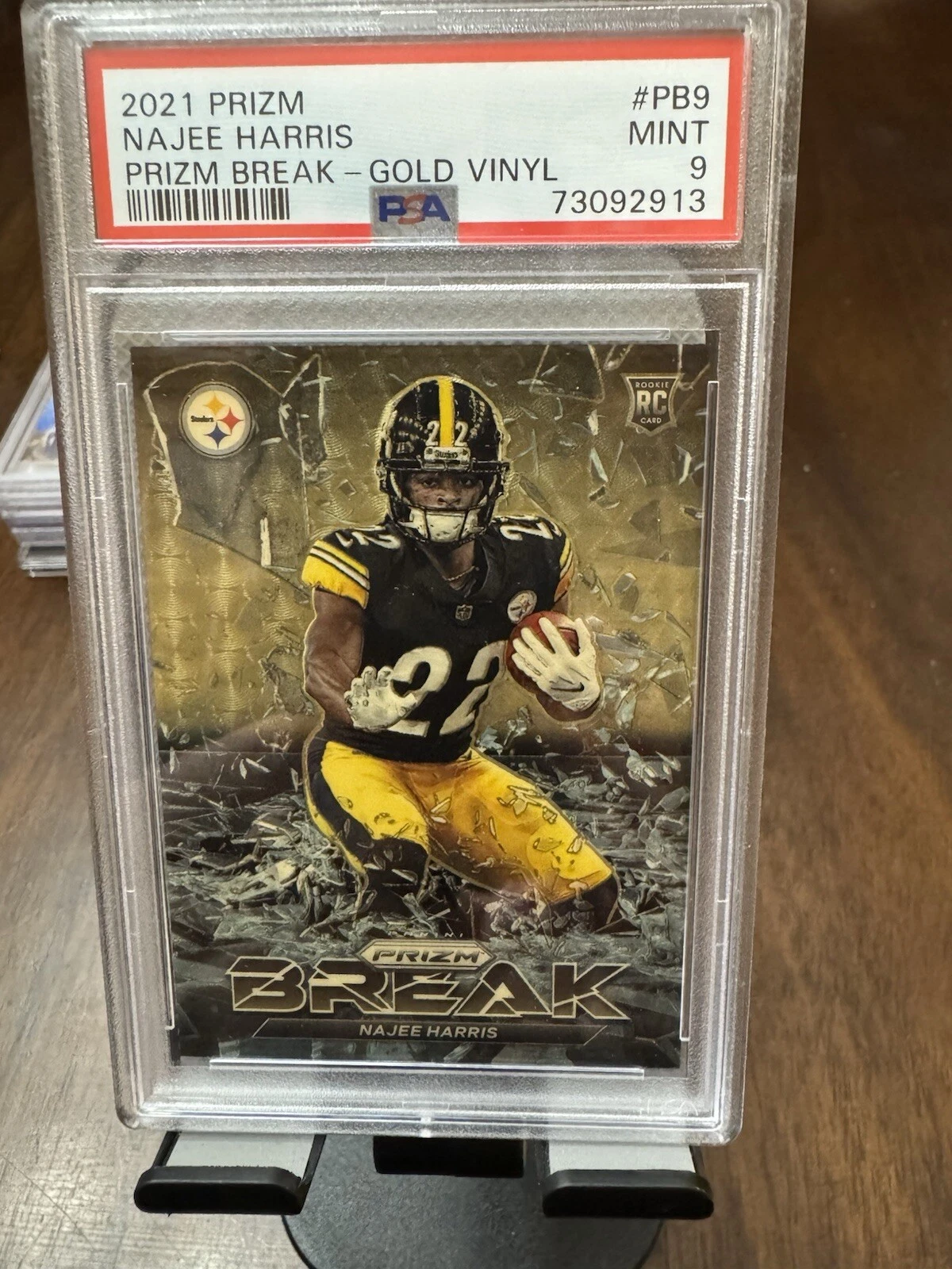 Najee Harris Panini Prizm Prizm Break #PB9 Gold Vinyl