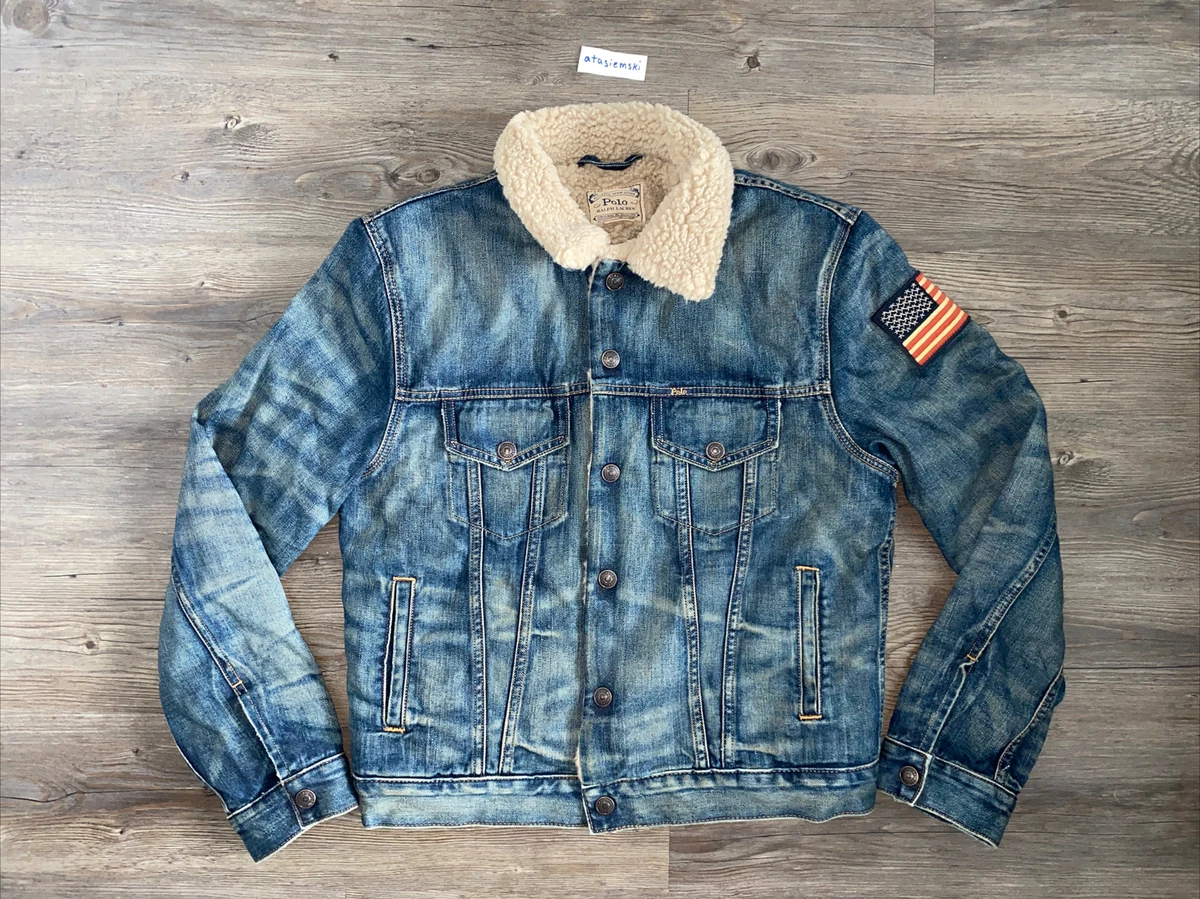 Polo Ralph Lauren shearling-collar cotton jacket - Blue