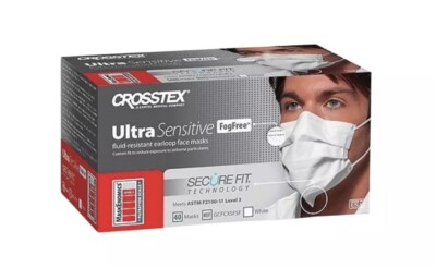 Crosstex GCFCXSFSF Earloop Secure Fit ASTM Level 3 Face Masks White 40/Pk
