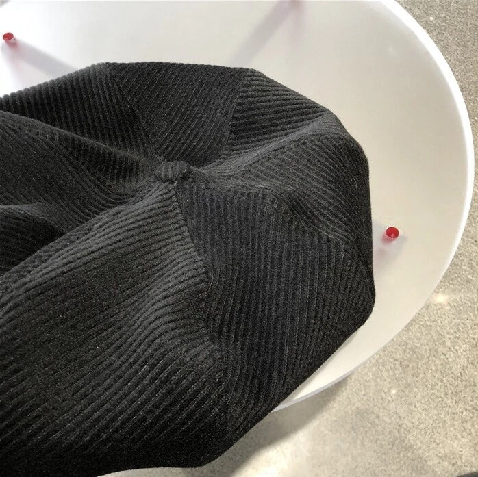 Dama Sombrero Gorra Boina Algodón Newsboy Gatsby Plano De Gran Tamaño Gótico Informal Sombreros Negros Foto 4 de 4