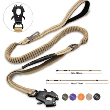 Heavy Duty Pet Dog Leashes Tactical Bungee Dog Leash For Large Dogs Car Seatbelt