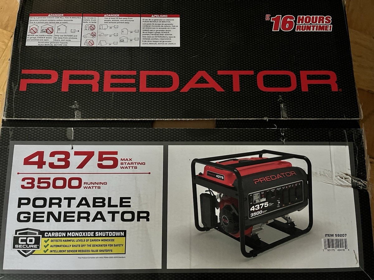 PREDATOR 4375 Watt Gas-Powered Portable Generator | eBay